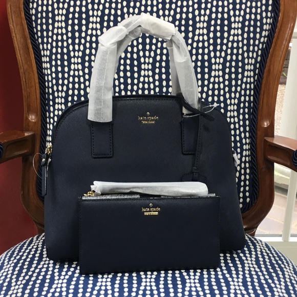 kate spade MATCHING SET! Purse & Wristlet + Wallet NWT Navy Blue - Picture 14 of 14